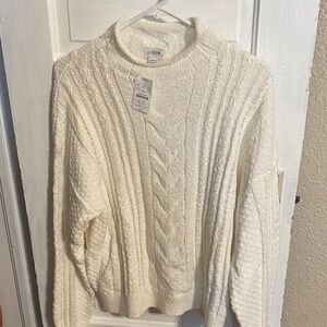 J. Crew new Cream Cable Knit Turtleneck Sweater